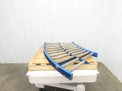 Lewco 34"x 45° Curve Gravity Roller Conveyor 31"BF 1.9" Roller