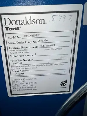 Donaldson Torit Model 80 Dust Collector