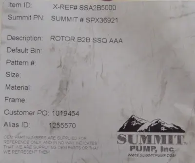 NEW SUMMIT SPX36701 STATOR 1000 SERIES AND SPX36921 ROTOR B2B SSQ AAA