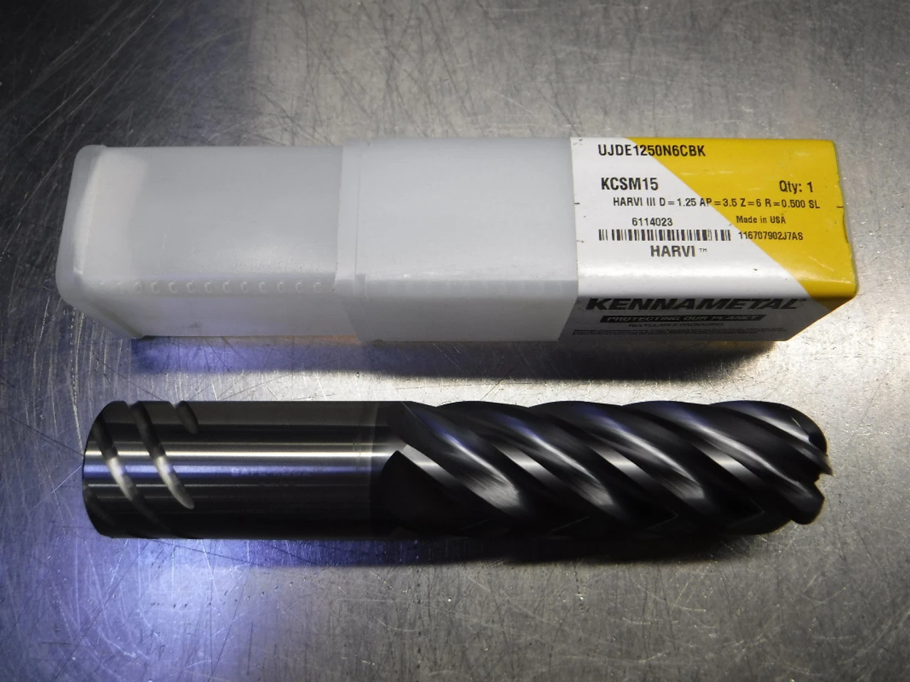 Kennametal/Harvi 1.250" 6 Flute Carbide Endmill UJDE1250N6CBK KCSM15 (LOC105)
