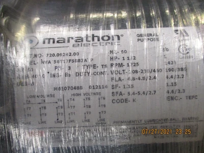 NEW Marathon Electric Marathon Electric NVA56T17F5887AP
