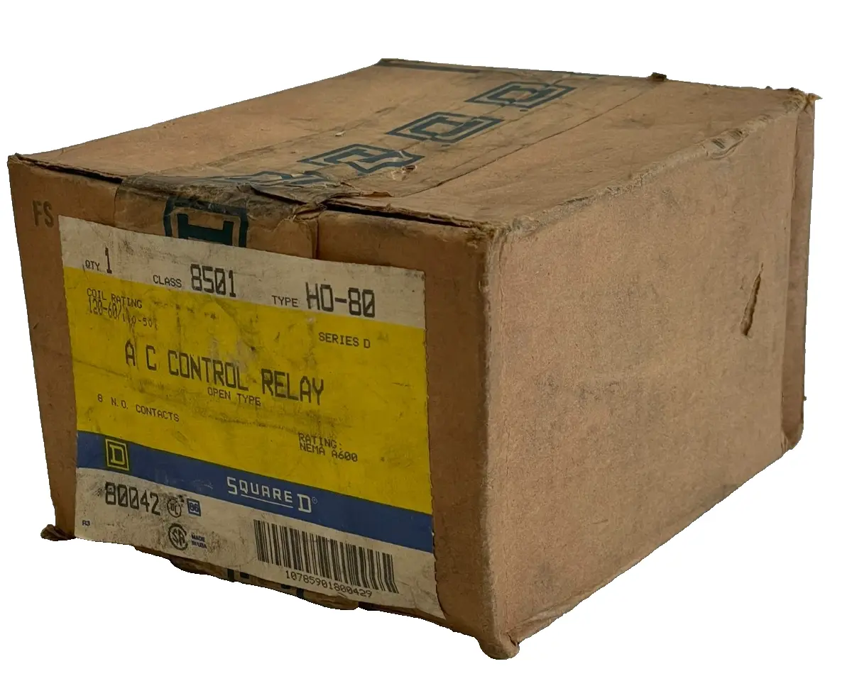 NEW SQUARE D 8501-H080 CONTROL RELAY SER.D 8501H080