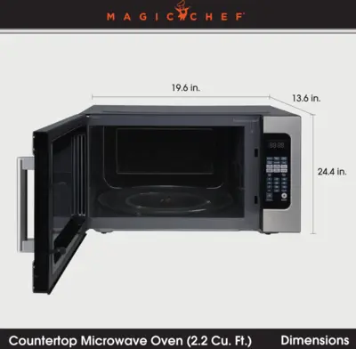 Magic Chef 2.2 CU. FT. COUNTERTOP COOKING IN STAINLESS STEEL, WITH GRAY CAVITY