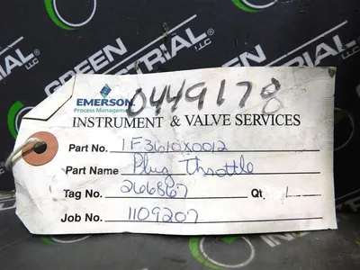 Emerson 1F3610X0012 Plug Throttle for a CR-Unit 5 HIP Drain Regulator New