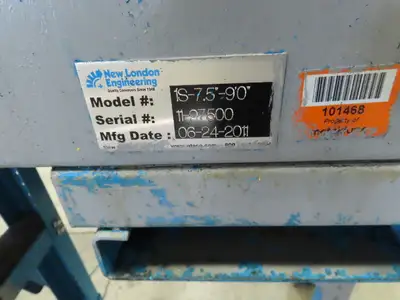 New London Engineering 7.5" x 13' 6" Side by Side Plastic Chain Conveyor 90°