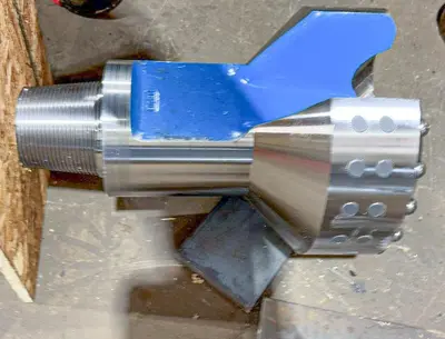 Used TRIDENT SUPREME 9-7/8" FLAT FACE CARBIDE BUTTON CABLE TOOL DRILL BIT Carbide Drills Pennsylvania US | East West Machinery & Drilling #1417861