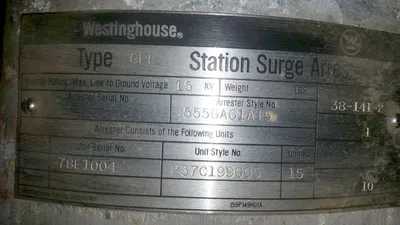 Westinghouse Station Surge Arrester Type CPL