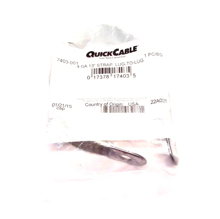 Used QUICK CABLE BRAIDED LUG-TO-LUG GROUND STRAP 4 GAUGE 13" Cable & Wire | Maverick Industrial Sales #1101313