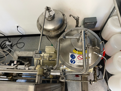 Westfalia SC 4-06-076 hydro-hermetic clarifier skid, 316L SS.