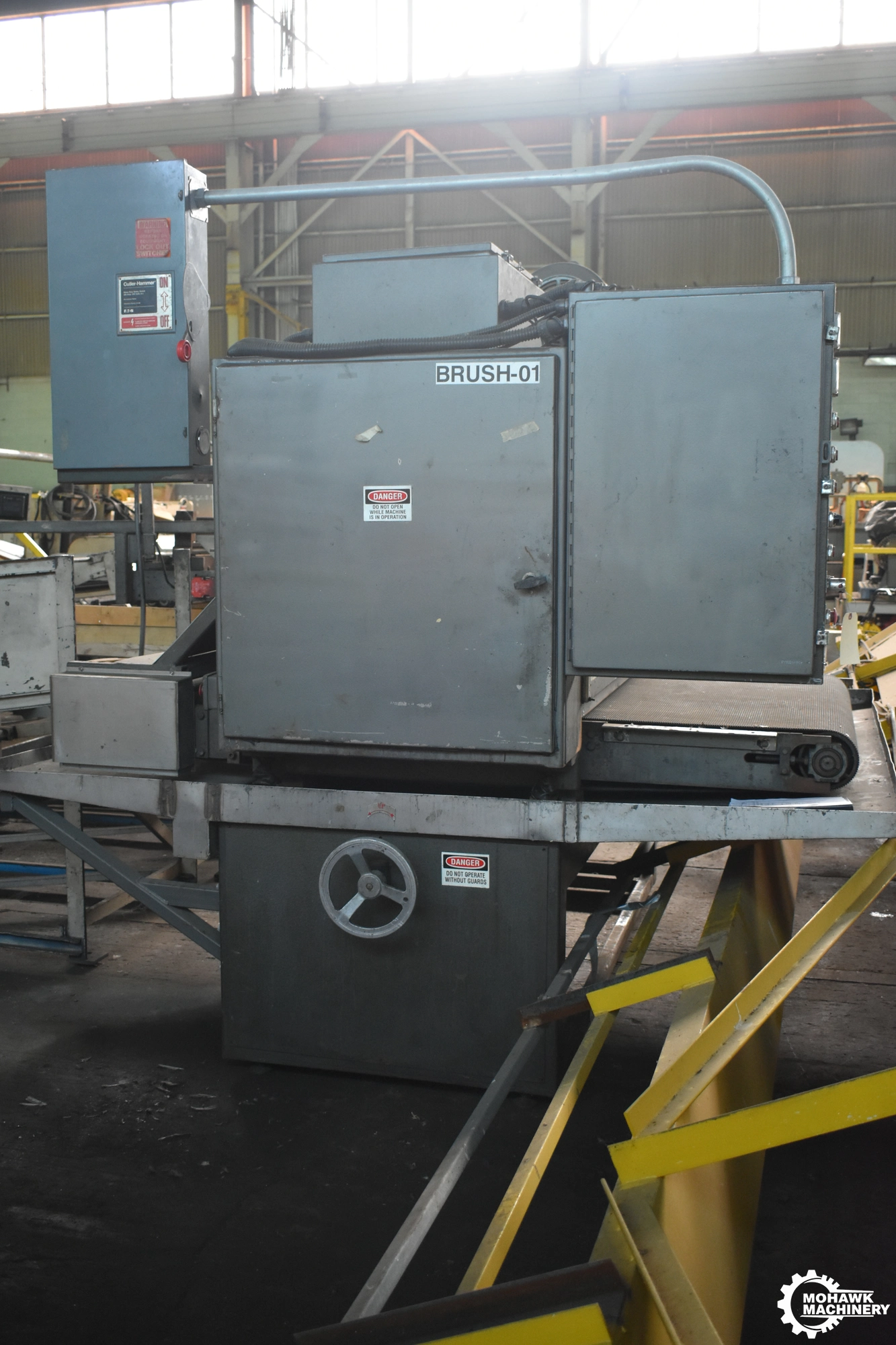 52" RAND-BRIGHT "52x75" DUAL-HEAD THRU-FEED ABRASIVE-BELT GRINDER DEBURRER FINISHING MACHINE - 52" x 75" ABRASIVE BELT - 30 HP & 25 HP MOTORS