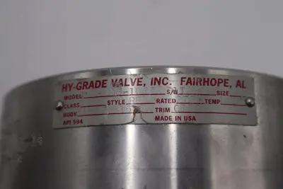 Hy-Grade Valve Inc Stainless Steel T01-040-10FFX SN/T28850 Class 150 SIZE 4#2568