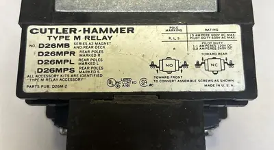 Used CUTLER-HAMMER D26MB Miscellaneous Equipment (Electrical & Power) | Surplus Asset Holdings #1200257