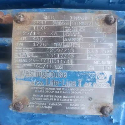 USED TECO WESTINGHOUSE 25 HP