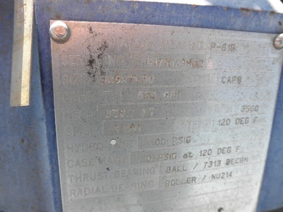 USED SULZER BINGHAM 3X6X11.5B CAP8