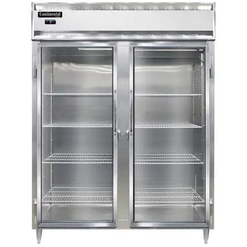 Continental D2FENSSGD 57" Designer Line Two Section Reach In Freezer, (2) Left/right Hinge Glass Doors, 115v