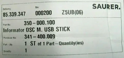 NEW SAURER ZINSER 350-000.100 CONTROL PANEL RM350 6-990.05.0001 180057-02