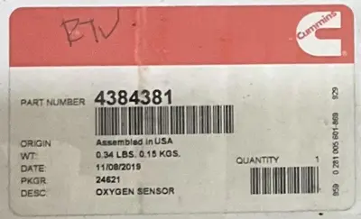 Cummins Oxygen Sensor PN 4384381