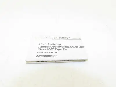 Square D 9007 AW12 Roller Limit Switch 15A 600V -No Lever Arm