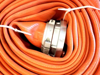 50R450OG | 5" Dia. Orange Industrial Supply Hose, Storz Couplings, 50 FOOT 200PSI - New Other