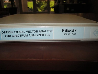SIGNAL VECTOR ANALYSIS FOR SPECTRUMANALYZER FSE OPERATING MANUAL 1066.4323.19-06