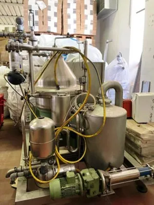 Westfalia SA 35-06-076 wine clarifier centrifuge skid, 316SS.