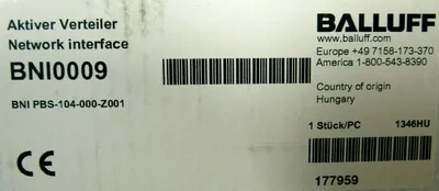 NEW SEALED BALLUFF BNI0009 NETWORK INTERFACE BNI PBS-104-000-Z001