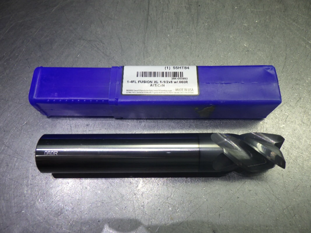 Monster Fusion 1" 4 Flute Carbide CR XL Endmill .06" R 284-000892 (LOC591)