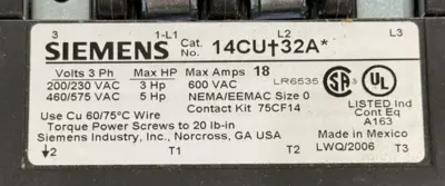 NEW SIEMENS 14CUA32AF, 3UB8113-4AB2