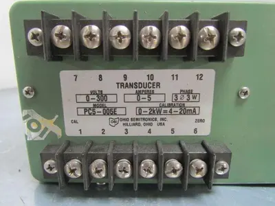 Ohio Semitronics 3 Phase AC Watt Transducer 0-300 Volts 0-5 Amps 0-2KW=4-20mA