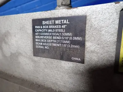 Enco 48" X 16ga Sheet Metal Pan + Box Brake Machine