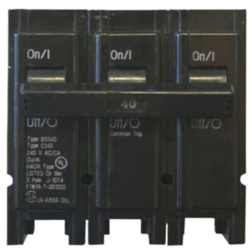 Eaton BR340 Circuit Breaker, Type BR, 40A, 3-Pole, 240V [New]