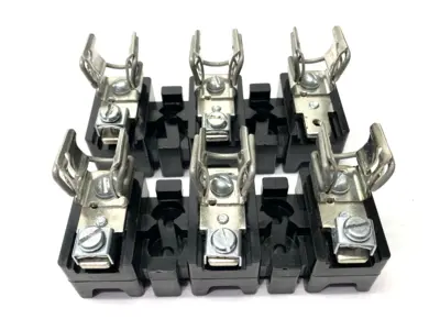USED ALLEN-BRADLEY FUSE BLOCK HOLDER 3-POLE 600V 30A MISSING SCREW LOT OF 2