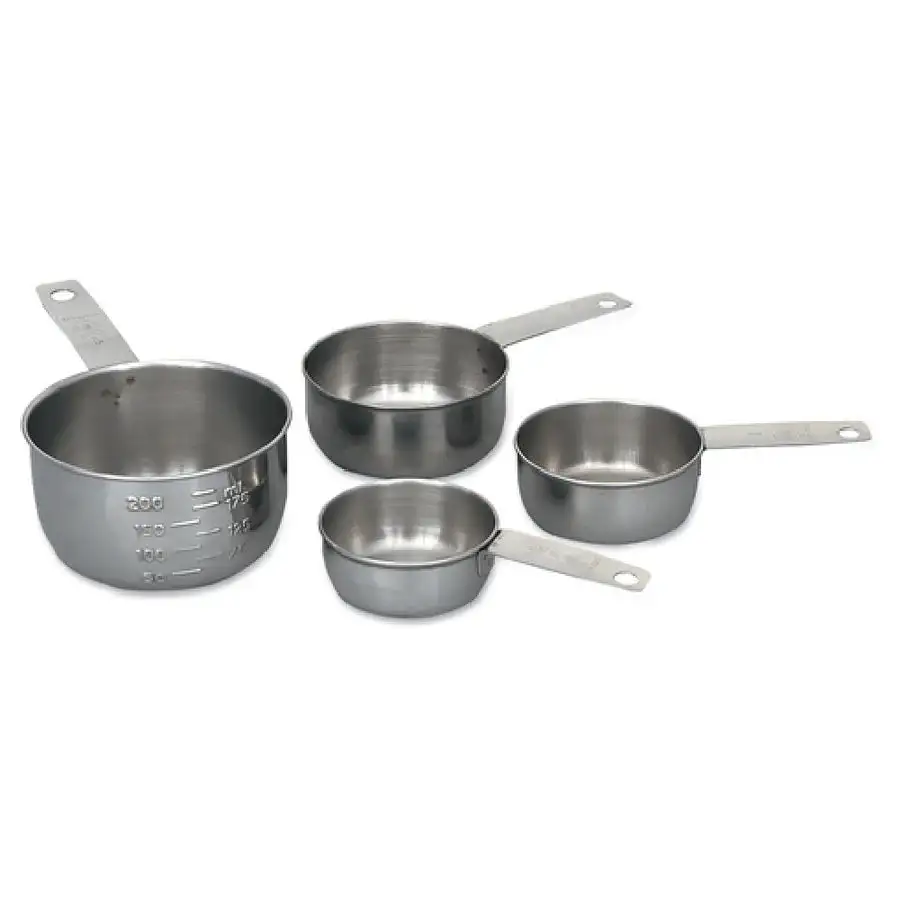 New | in-Stock Browne New Browne Measuring Cup Set, 4pcs, w/ Solid Handles, Stainless (746107) Restaurant Equipment (Miscellaneous) Illinois US | Falcon Restaurant Supply #1375060