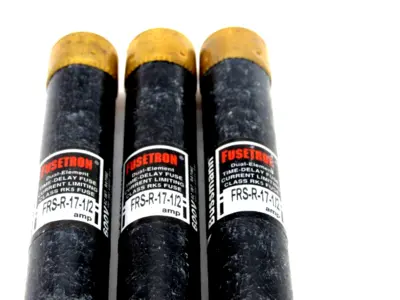 NEW LOT OF 3 BUSSMANN/FUSETRON FRS-R-17-1/2 FUSES 600V FRSR1712