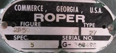 NEW ROPER 2F50 PUMP TYPE 27