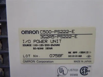 Omron C500-PS222-E I/O Power Unit 3G2A5-PS222-E Used