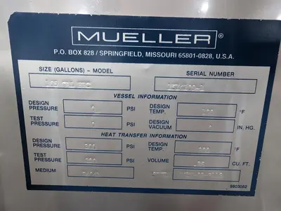 USED MUELLER 165 GAL FFC