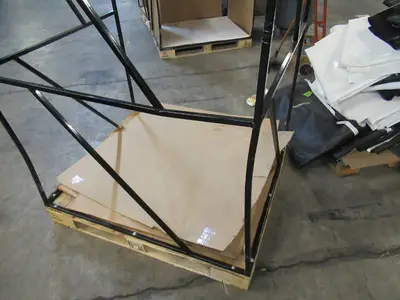Welded Black Metal Frame Built to Fit Onto Pallets with Angled Roof - Perfect for Projects