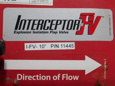 CV Technology 11445 Interceptor-FV Explosion Isolation Flap Valve 10" Used