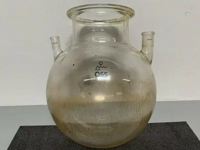USED OSS LABORATORY COLLECTION FLASK W/ TOP GLASS CAP