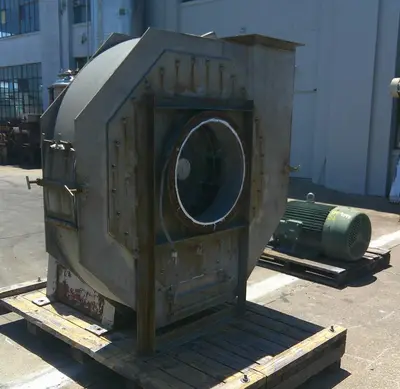 SPC9193  Blower 8,500 cfm centrifugal fan Clarage Fan Co. size 325 125 hp, Stainless Steel