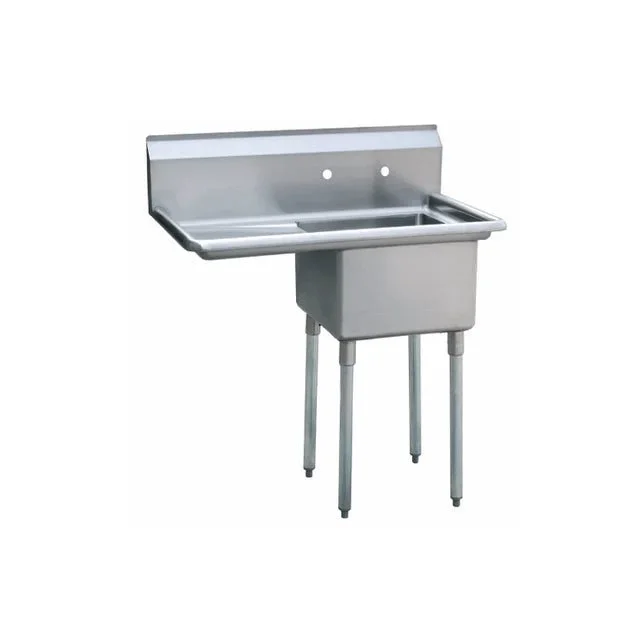 New | in-Stock Atosa New Atosa MRSA-1-L One Compartment Sink, 18'' Left Drainboards - 39"W x 24"D x 44.5"H - 22.5" Leg Sinks Illinois US | Falcon Restaurant Supply #1375456
