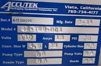 USED 2014 ACCUTEK 42-TEB-001