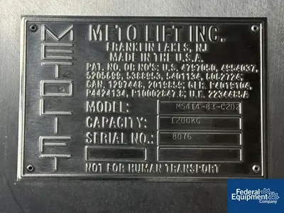 NEW Metolift Metolift Pillar Lift Discharge Station, Model M5414-83-C2D2