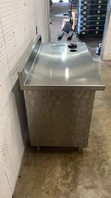 Used Falcon Restaurant Supply Used 48" x 24" Stainless Steel 2 Door Storage Cabinet Drink Station - NDTI Food Prep Tables Illinois US | Falcon Restaurant Supply #1373506