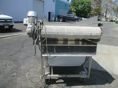 Stainless Steel Washdown Conveyor W/ Plastic Belt and Heater, Plastic Belt damaged and may need to be replaced