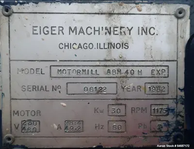 Used EIGER ABM 40H EX Sand - Media Mills Illinois US | Aaron Equipment #1515477