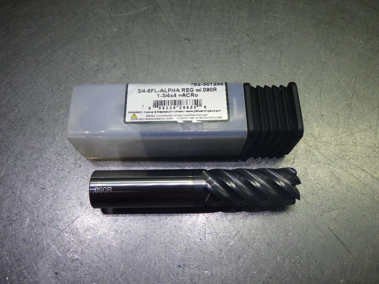 Monster 3/4" 6 Flute Carbide CR Reg Endmill 3/4" Shank .09" R 292-301246 (LOC396)