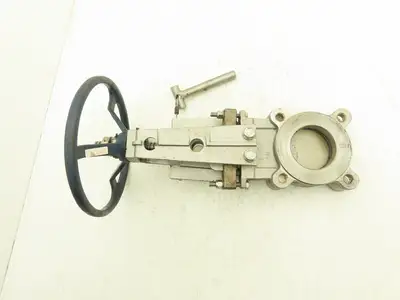 Fabri-Valve FV1312 Knife Gate Valve Size 3 Lockout Rising Stem Stainless