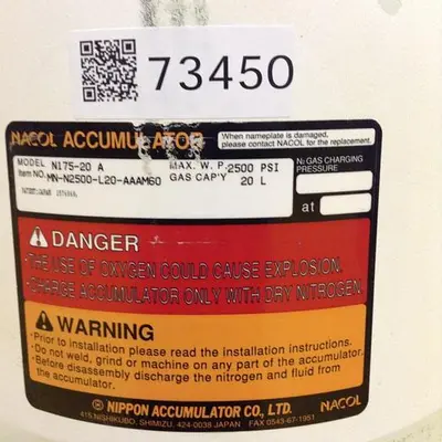 USED NIPPON ACCUMULATOR N175-20 A